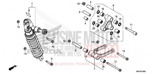 REAR CUSHION CRF1000DJ de 2018
